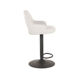 LABEL51 Barkruk Fer - Wit - Boucle - Gaslift van LABEL51 – Luxe comfort op maat van PureWonen. Vraag naar de beste prijs.