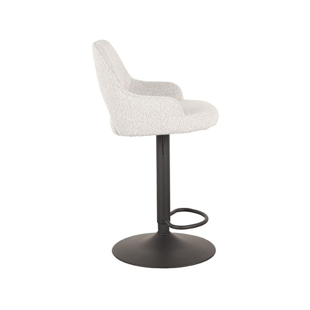 LABEL51 Barkruk Fer - Wit - Boucle - Gaslift van LABEL51 – Luxe comfort op maat van PureWonen. Vraag naar de beste prijs.
