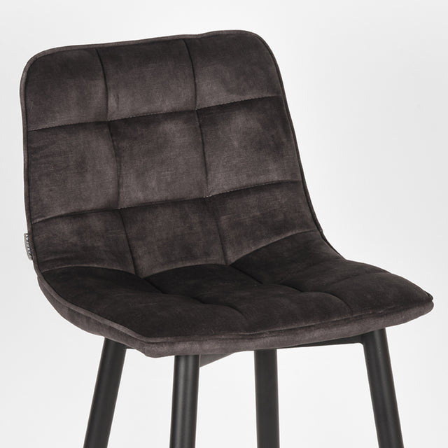 LABEL51 Barkruk Jelt - Antraciet - Velours - Zithoogte 78 van LABEL51 – Luxe comfort op maat van PureWonen. Vraag naar de beste prijs.