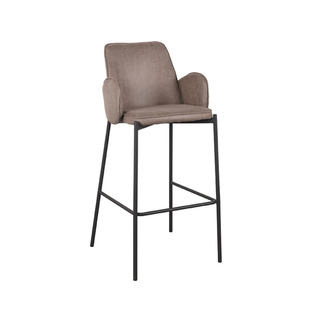LABEL51 Barkruk Joni - Taupe - Microfiber - Zithoogte 78 van LABEL51 - laagste prijs offerte van PureWonen