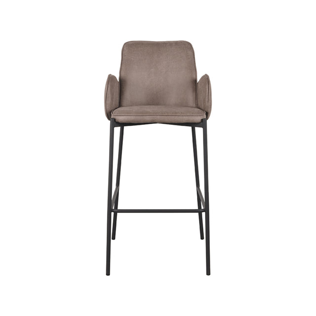 LABEL51 Barkruk Joni - Taupe - Microfiber - Zithoogte 78 van LABEL51 - laagste prijs offerte van PureWonen