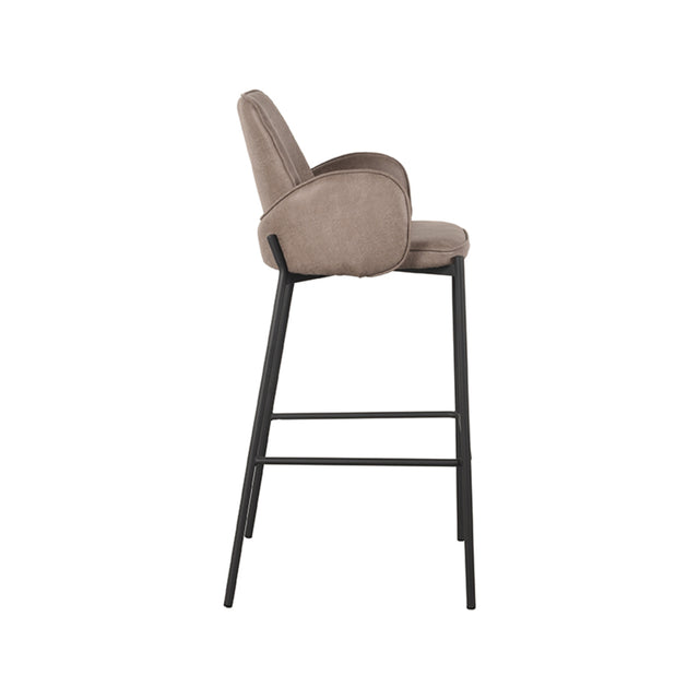 LABEL51 Barkruk Joni - Taupe - Microfiber - Zithoogte 78 van LABEL51 - laagste prijs offerte van PureWonen
