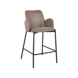 LABEL51 Barkruk Joni - Taupe - Microfiber - Zithoogte 65 van LABEL51 – Luxe comfort op maat van PureWonen. Vraag naar de beste prijs.