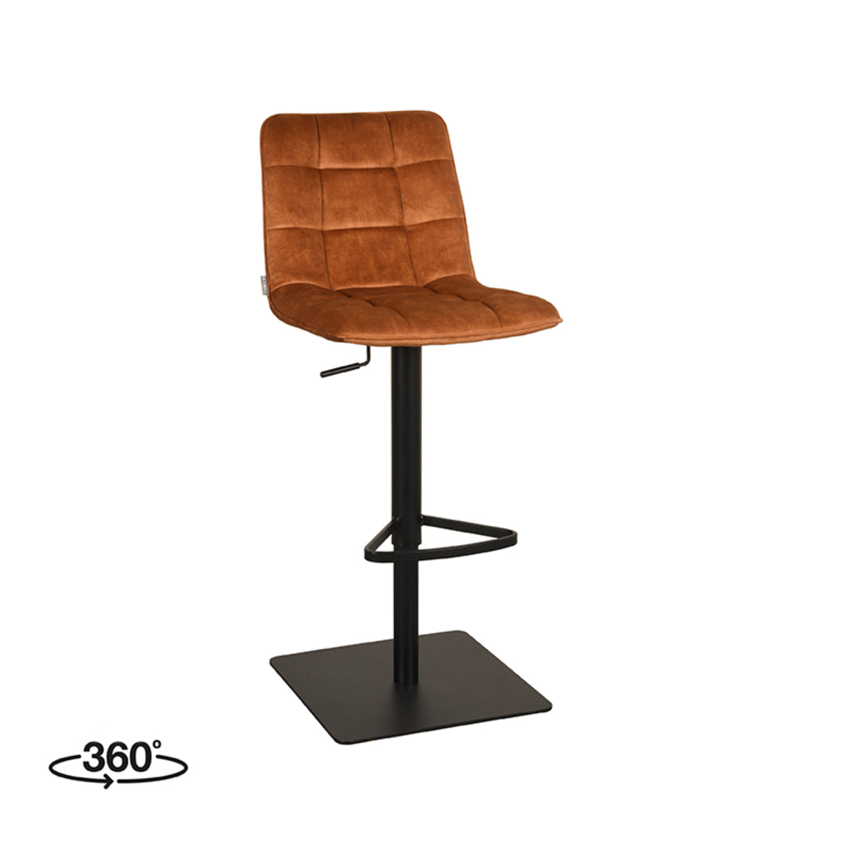 LABEL51 Barkruk Juul - Oker - Velours - Gaslift van LABEL51 – Luxe comfort op maat van PureWonen. Vraag naar de beste prijs.