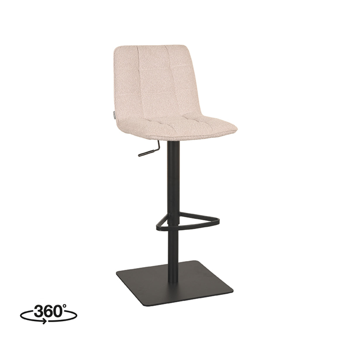 LABEL51 Barkruk Juul - Naturel - Boucle - Gaslift van LABEL51 – Luxe comfort op maat van PureWonen. Vraag naar de beste prijs.