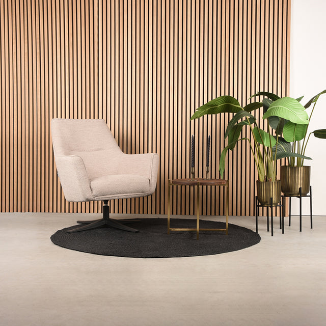 LABEL51 Bijzettafel Dox - Espresso - Mangohout - Goud Onderstel van LABEL51 - laagste prijs offerte van PureWonen