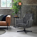 LABEL51 Fauteuil Toby - Antraciet - Velours van LABEL51 – Luxe comfort op maat van PureWonen. Vraag naar de beste prijs.