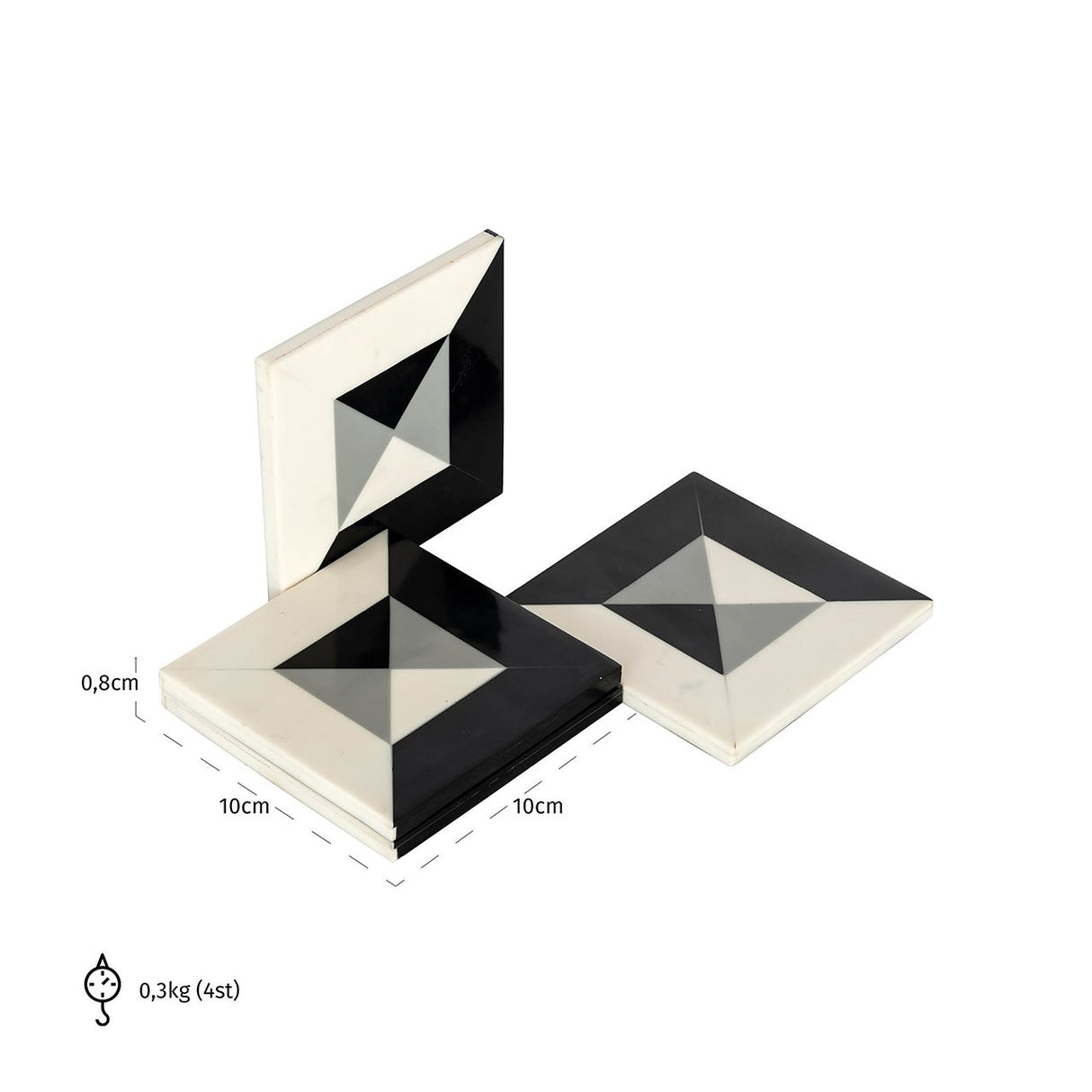 Onderzetter Louel (Black/white) van Richmond Interiors – Luxe comfort op maat van PureWonen. Vraag naar de beste prijs.