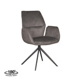 LABEL51 Eetkamerstoel Mellow - Antraciet - Cosmo - Zwart Onderstel van LABEL51 – Luxe comfort op maat van PureWonen. Vraag naar de beste prijs.