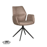 LABEL51 Eetkamerstoel Mellow - Taupe - Micro Suede - Zwart Onderstel van LABEL51 – Luxe comfort op maat van PureWonen. Vraag naar de beste prijs.