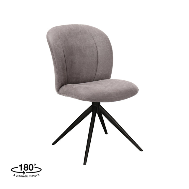 LABEL51 Eetkamerstoel Kimo - Taupe - Micro Suede - Zwart Onderstel van LABEL51 - laagste prijs offerte van PureWonen