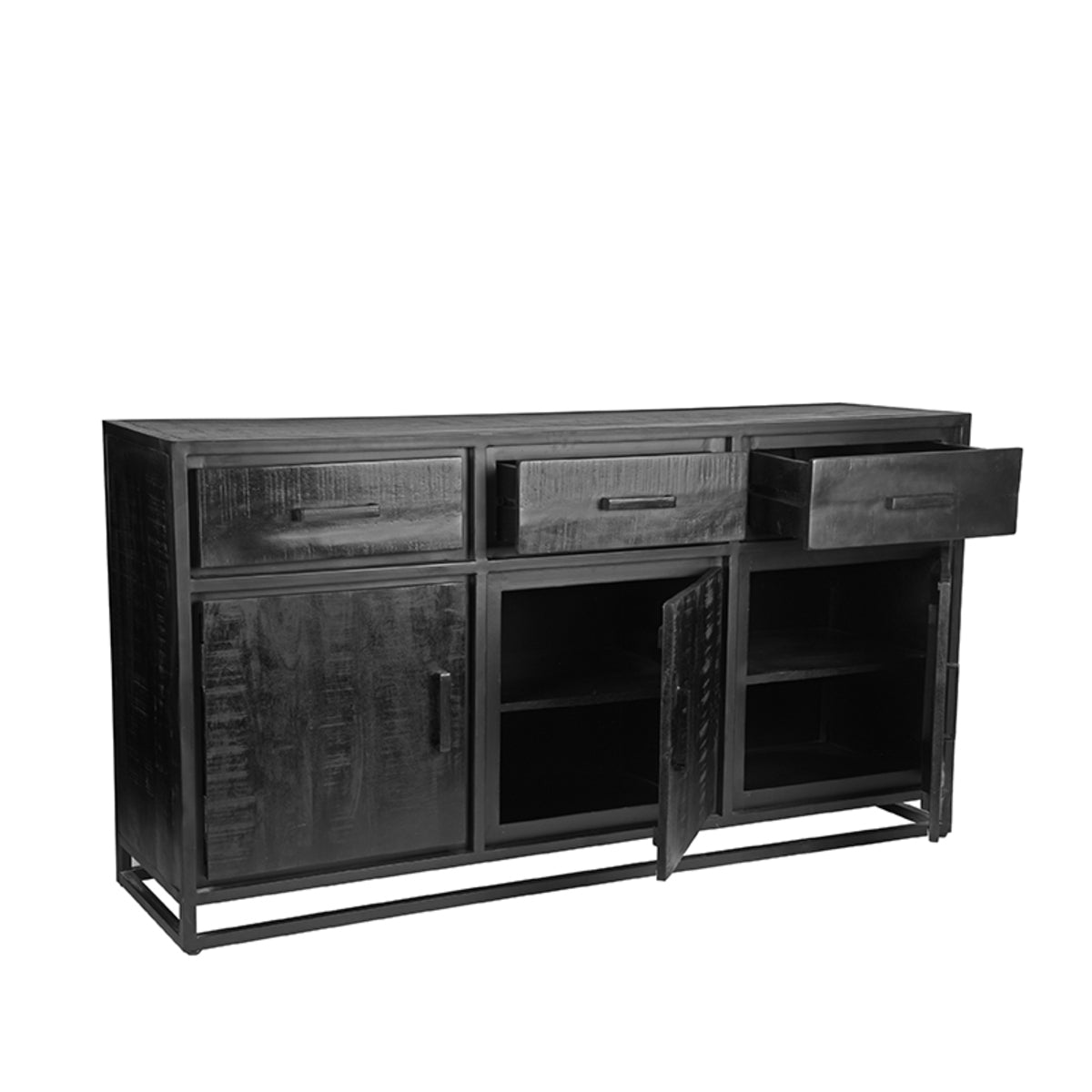 LABEL51 Dressoir Chili - Zwart - Mangohout - Dressoir van LABEL51 – Luxe comfort op maat van PureWonen. Vraag naar de beste prijs.