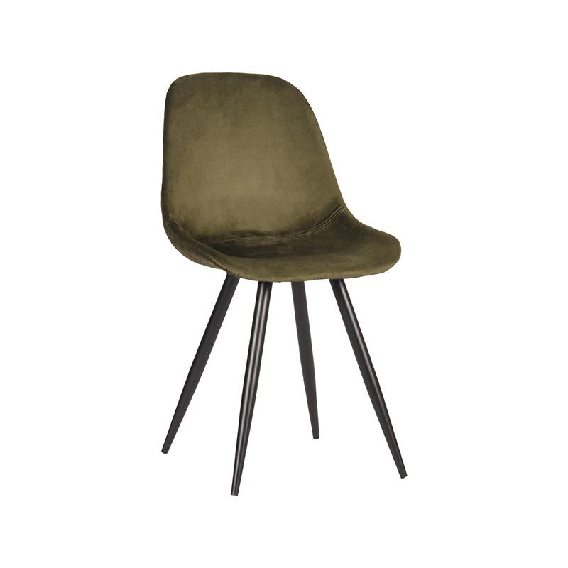 LABEL51 Eetkamerstoel Capri - Army green - Fluweel van LABEL51 – Luxe comfort op maat van PureWonen. Vraag naar de beste prijs.