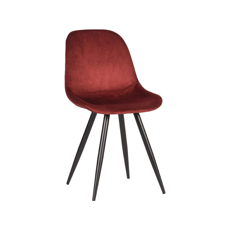 LABEL51 Eetkamerstoel Capri - Rood - Fluweel van LABEL51 – Luxe comfort op maat van PureWonen. Vraag naar de beste prijs.