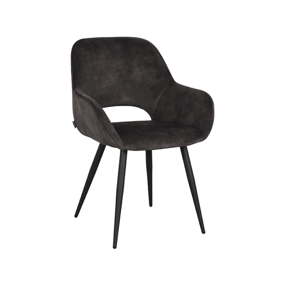 LABEL51 Eetkamerstoel Fer - Antraciet - Velours van LABEL51 – Luxe comfort op maat van PureWonen. Vraag naar de beste prijs.