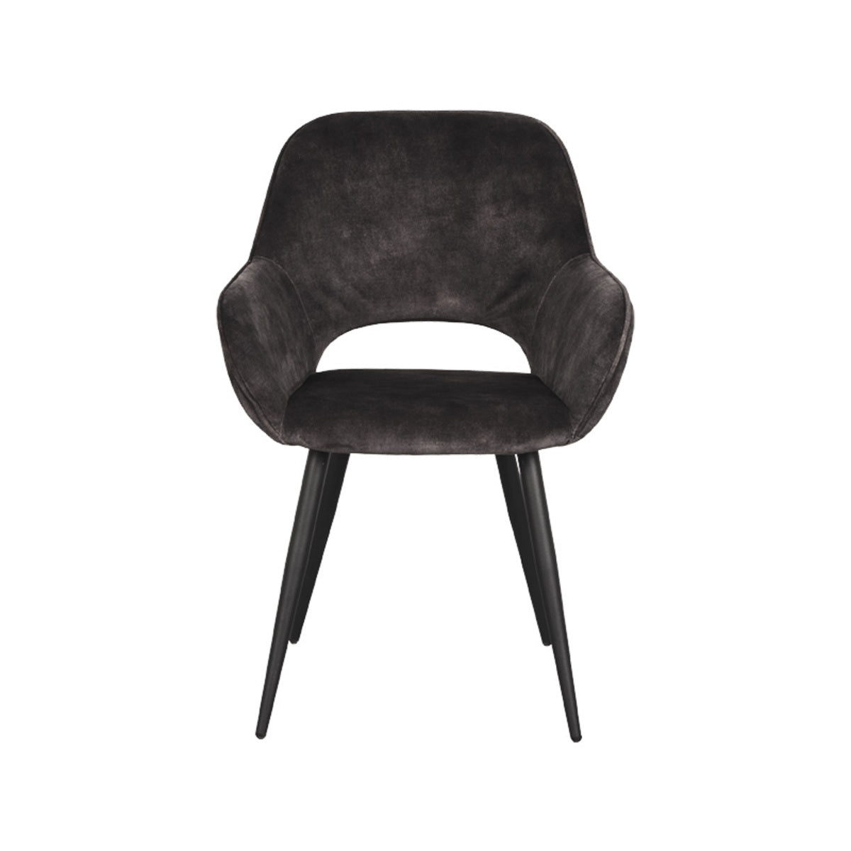 LABEL51 Eetkamerstoel Fer - Antraciet - Velours van LABEL51 – Luxe comfort op maat van PureWonen. Vraag naar de beste prijs.