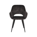 LABEL51 Eetkamerstoel Fer - Antraciet - Velours van LABEL51 – Luxe comfort op maat van PureWonen. Vraag naar de beste prijs.