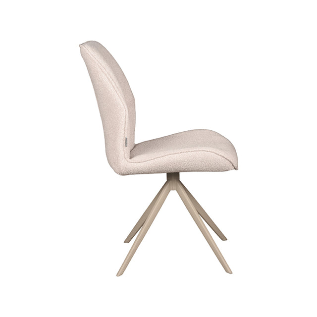 LABEL51 Eetkamerstoel Comfy - Naturel - Boucle - Taupe Onderstel van LABEL51 – Luxe comfort op maat van PureWonen. Vraag naar de beste prijs.