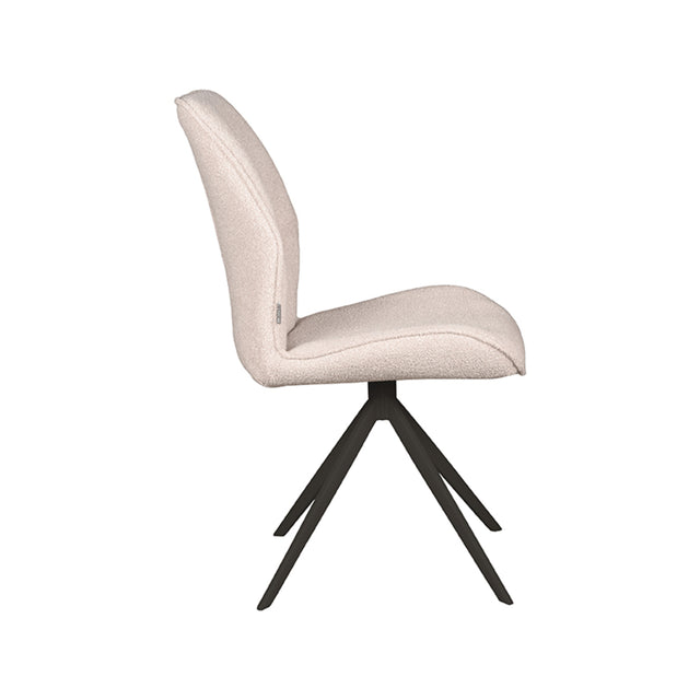 LABEL51 Eetkamerstoel Comfy - Naturel - Boucle - Zwart Onderstel van LABEL51 – Luxe comfort op maat van PureWonen. Vraag naar de beste prijs.