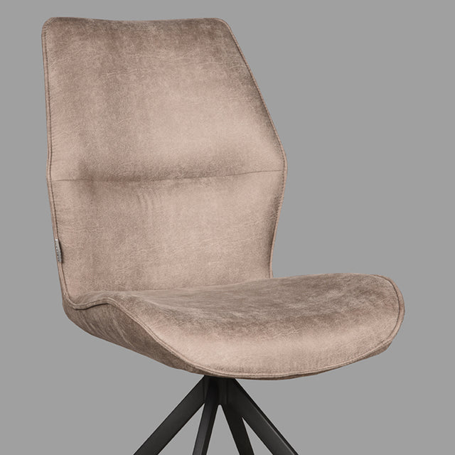 LABEL51 Eetkamerstoel Comfy - Taupe - Micro Suede - Zwart Onderstel van LABEL51 – Luxe comfort op maat van PureWonen. Vraag naar de beste prijs.
