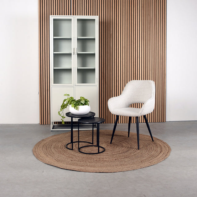 LABEL51 Eetkamerstoel Fer - Wit - Boucle van LABEL51 – Luxe comfort op maat van PureWonen. Vraag naar de beste prijs.