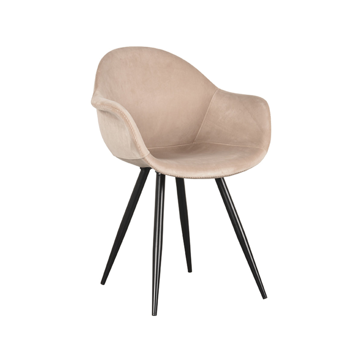 LABEL51 Eetkamerstoel Forli - Zand - Fluweel van LABEL51 – Luxe comfort op maat van PureWonen. Vraag naar de beste prijs.