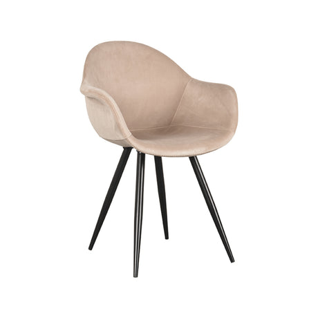 LABEL51 Eetkamerstoel Forli - Zand - Fluweel van LABEL51 – Luxe comfort op maat van PureWonen. Vraag naar de beste prijs.