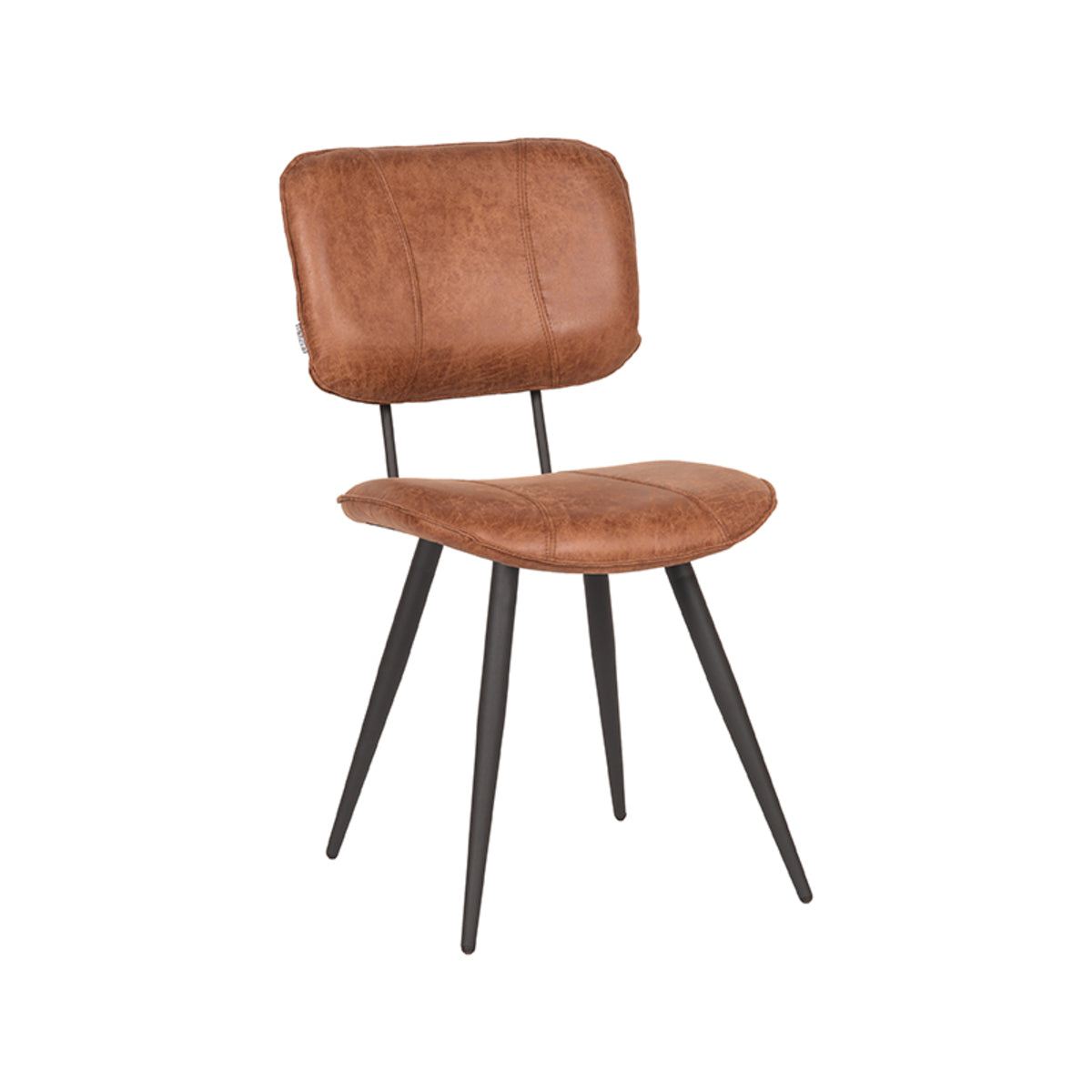 LABEL51 Eetkamerstoel Fos - Cognac - Leder van LABEL51 – Luxe comfort op maat van PureWonen. Vraag naar de beste prijs.