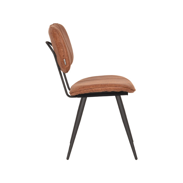 LABEL51 Eetkamerstoel Fos - Cognac - Leder van LABEL51 – Luxe comfort op maat van PureWonen. Vraag naar de beste prijs.