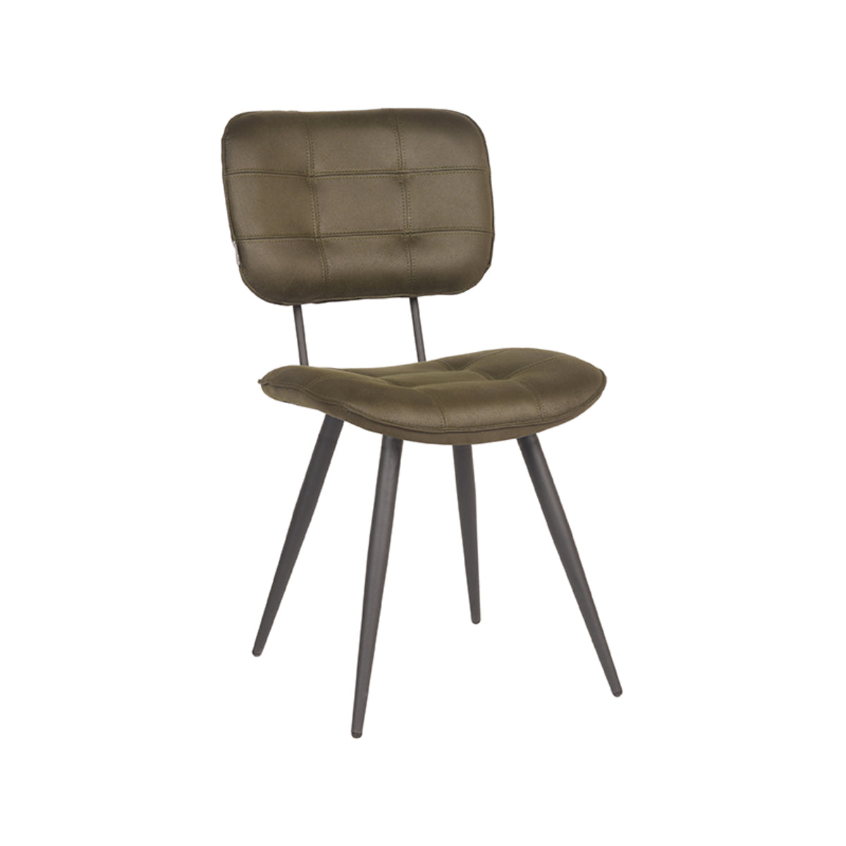 LABEL51 Eetkamerstoel Gus - Army green - Microfiber van LABEL51 – Luxe comfort op maat van PureWonen. Vraag naar de beste prijs.