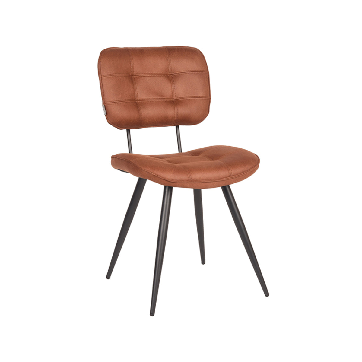 LABEL51 Eetkamerstoel Gus - Cognac - Microfiber van LABEL51 – Luxe comfort op maat van PureWonen. Vraag naar de beste prijs.
