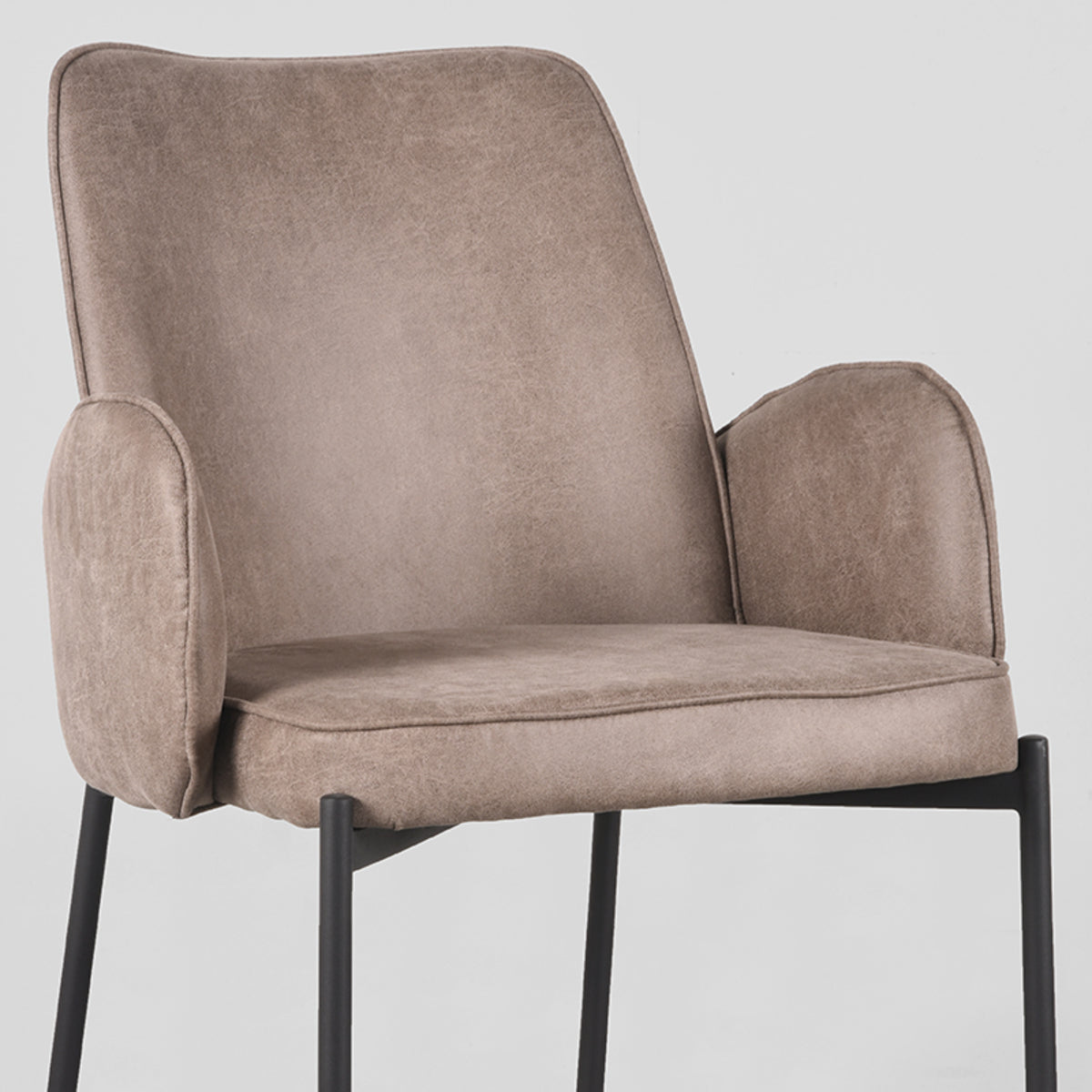 LABEL51 Eetkamerstoel Joni - Taupe - Microfiber van LABEL51 - laagste prijs offerte van PureWonen
