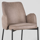 LABEL51 Eetkamerstoel Joni - Taupe - Microfiber van LABEL51 - laagste prijs offerte van PureWonen