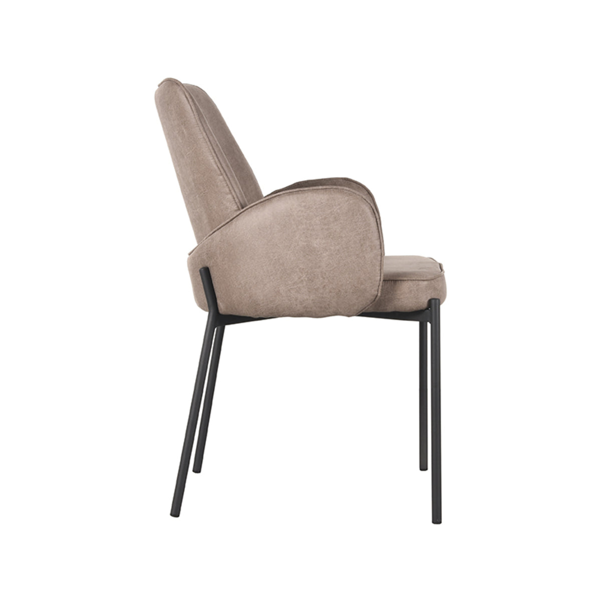 LABEL51 Eetkamerstoel Joni - Taupe - Microfiber van LABEL51 - laagste prijs offerte van PureWonen