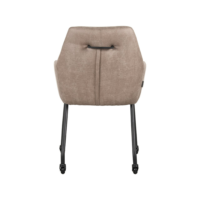 LABEL51 Eetkamerstoel Lenny - Taupe - Microfiber van LABEL51 – Luxe comfort op maat van PureWonen. Vraag naar de beste prijs.