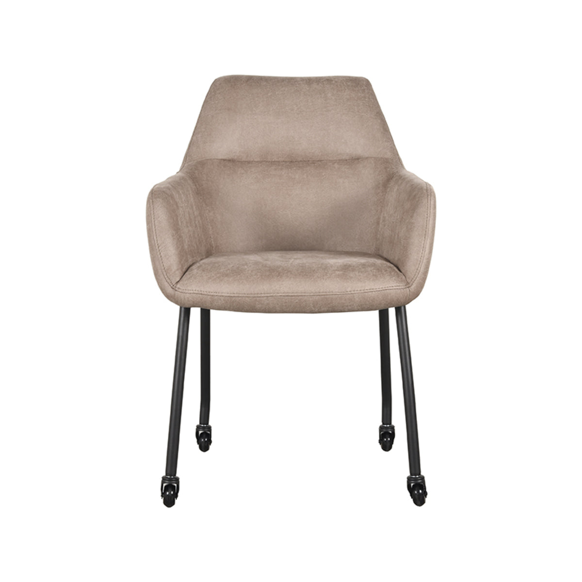 LABEL51 Eetkamerstoel Lenny - Taupe - Microfiber van LABEL51 – Luxe comfort op maat van PureWonen. Vraag naar de beste prijs.