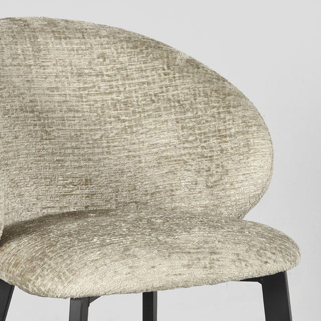 LABEL51 Eetkamerstoel Logan - Beige - Fluweel van LABEL51 - laagste prijs offerte van PureWonen