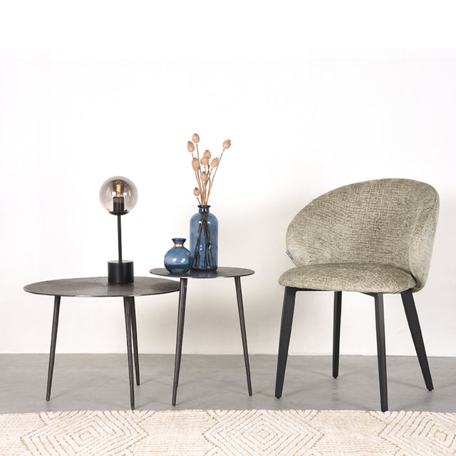 LABEL51 Eetkamerstoel Logan - Beige - Fluweel van LABEL51 - laagste prijs offerte van PureWonen