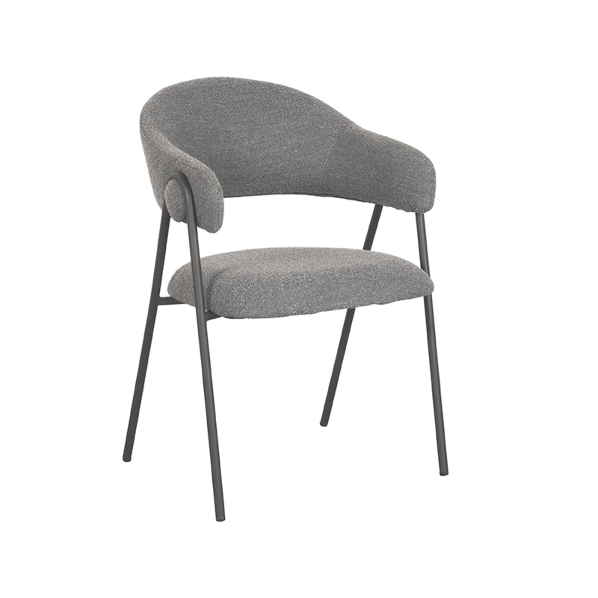 LABEL51 Eetkamerstoel Lowen - Grijs - Boucle van LABEL51 – Luxe comfort op maat van PureWonen. Vraag naar de beste prijs.