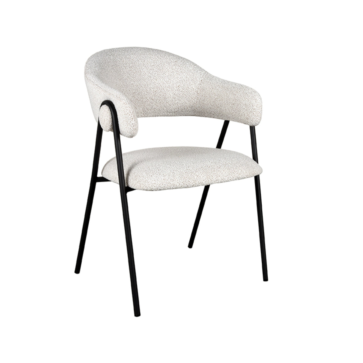 LABEL51 Eetkamerstoel Lowen - Wit - Boucle van LABEL51 – Luxe comfort op maat van PureWonen. Vraag naar de beste prijs.