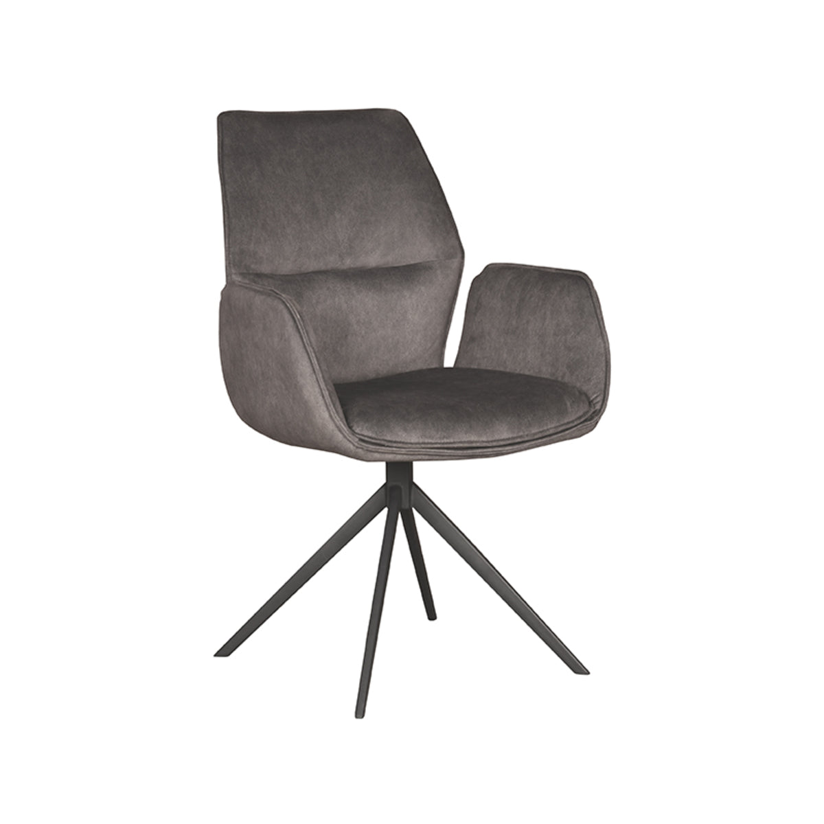LABEL51 Eetkamerstoel Mellow - Antraciet - Cosmo - Zwart Onderstel van LABEL51 – Luxe comfort op maat van PureWonen. Vraag naar de beste prijs.