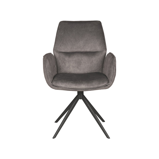 LABEL51 Eetkamerstoel Mellow - Antraciet - Cosmo - Zwart Onderstel van LABEL51 – Luxe comfort op maat van PureWonen. Vraag naar de beste prijs.