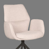 LABEL51 Eetkamerstoel Mellow - Naturel - Boucle - Zwart Onderstel van LABEL51 – Luxe comfort op maat van PureWonen. Vraag naar de beste prijs.