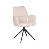 LABEL51 Eetkamerstoel Mellow - Naturel - Boucle - Zwart Onderstel van LABEL51 – Luxe comfort op maat van PureWonen. Vraag naar de beste prijs.