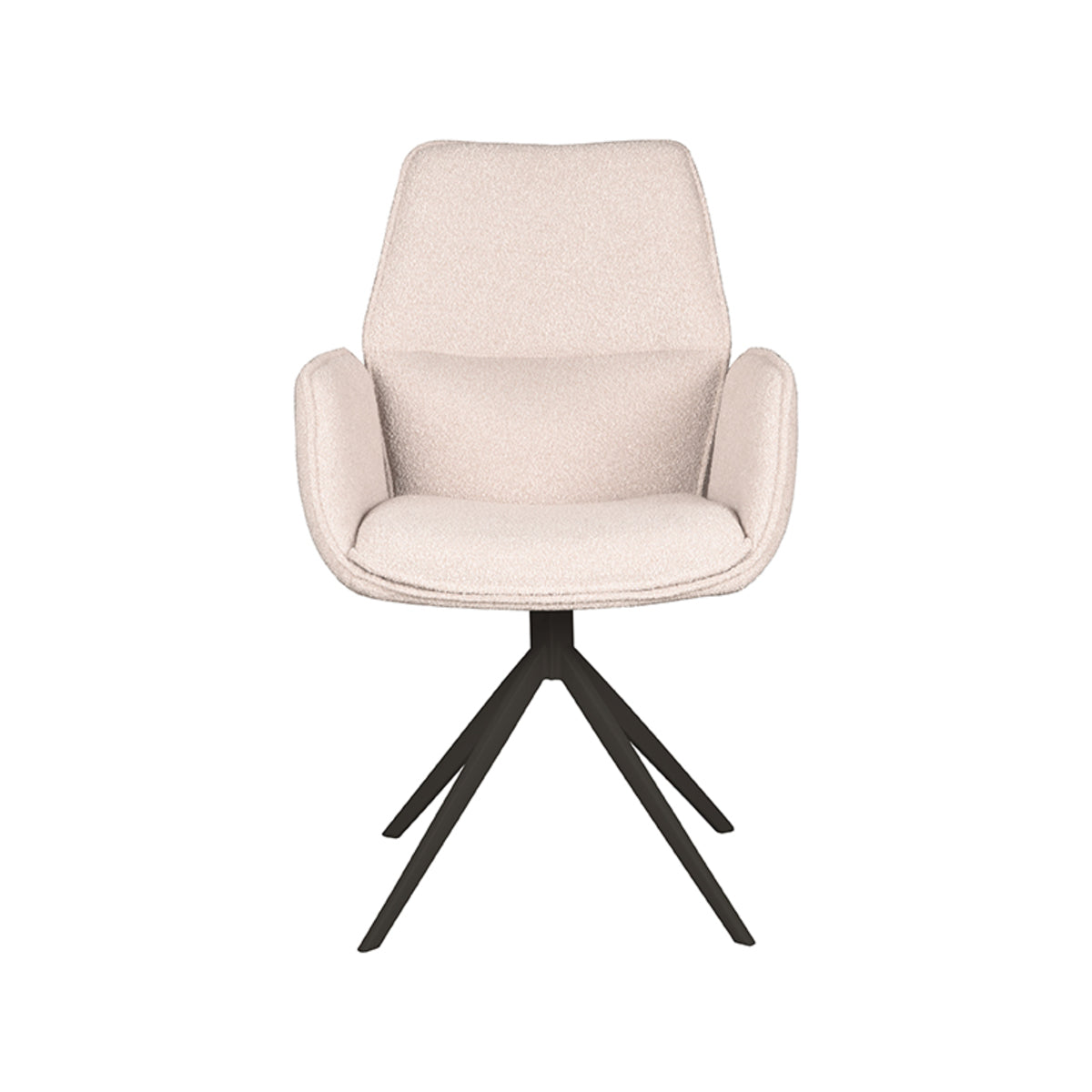 LABEL51 Eetkamerstoel Mellow - Naturel - Boucle - Zwart Onderstel van LABEL51 – Luxe comfort op maat van PureWonen. Vraag naar de beste prijs.