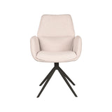 LABEL51 Eetkamerstoel Mellow - Naturel - Boucle - Zwart Onderstel van LABEL51 – Luxe comfort op maat van PureWonen. Vraag naar de beste prijs.