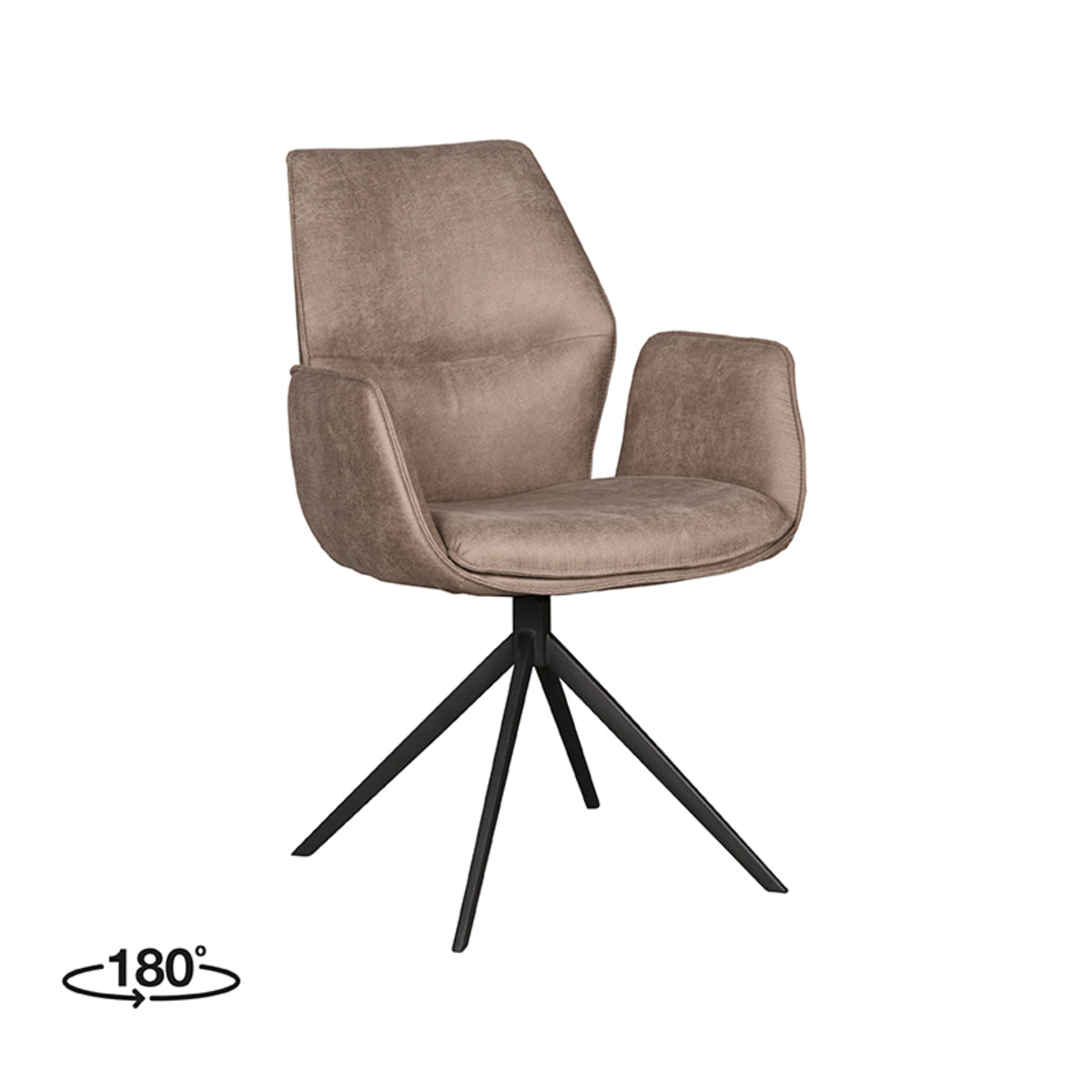 LABEL51 Eetkamerstoel Mellow - Taupe - Micro Suede - Zwart Onderstel van LABEL51 – Luxe comfort op maat van PureWonen. Vraag naar de beste prijs.