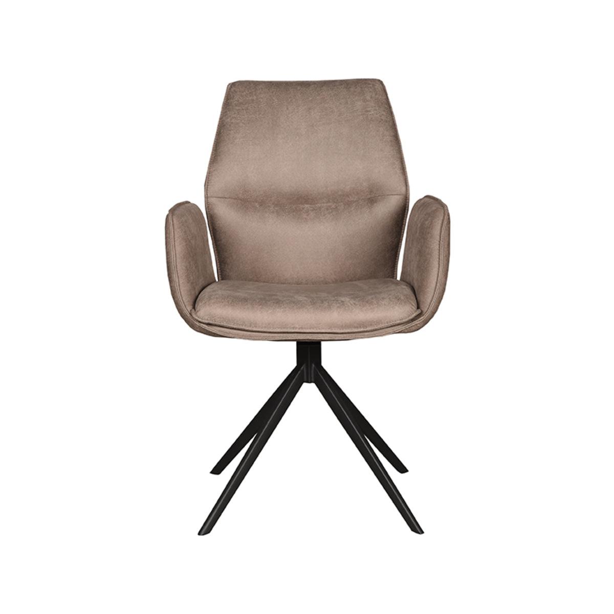 LABEL51 Eetkamerstoel Mellow - Taupe - Micro Suede - Zwart Onderstel van LABEL51 – Luxe comfort op maat van PureWonen. Vraag naar de beste prijs.