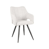 LABEL51 Eetkamerstoel Noud - Wit - Boucle van LABEL51 – Luxe comfort op maat van PureWonen. Vraag naar de beste prijs.