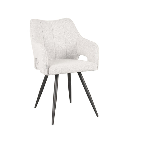 LABEL51 Eetkamerstoel Noud - Wit - Boucle van LABEL51 – Luxe comfort op maat van PureWonen. Vraag naar de beste prijs.
